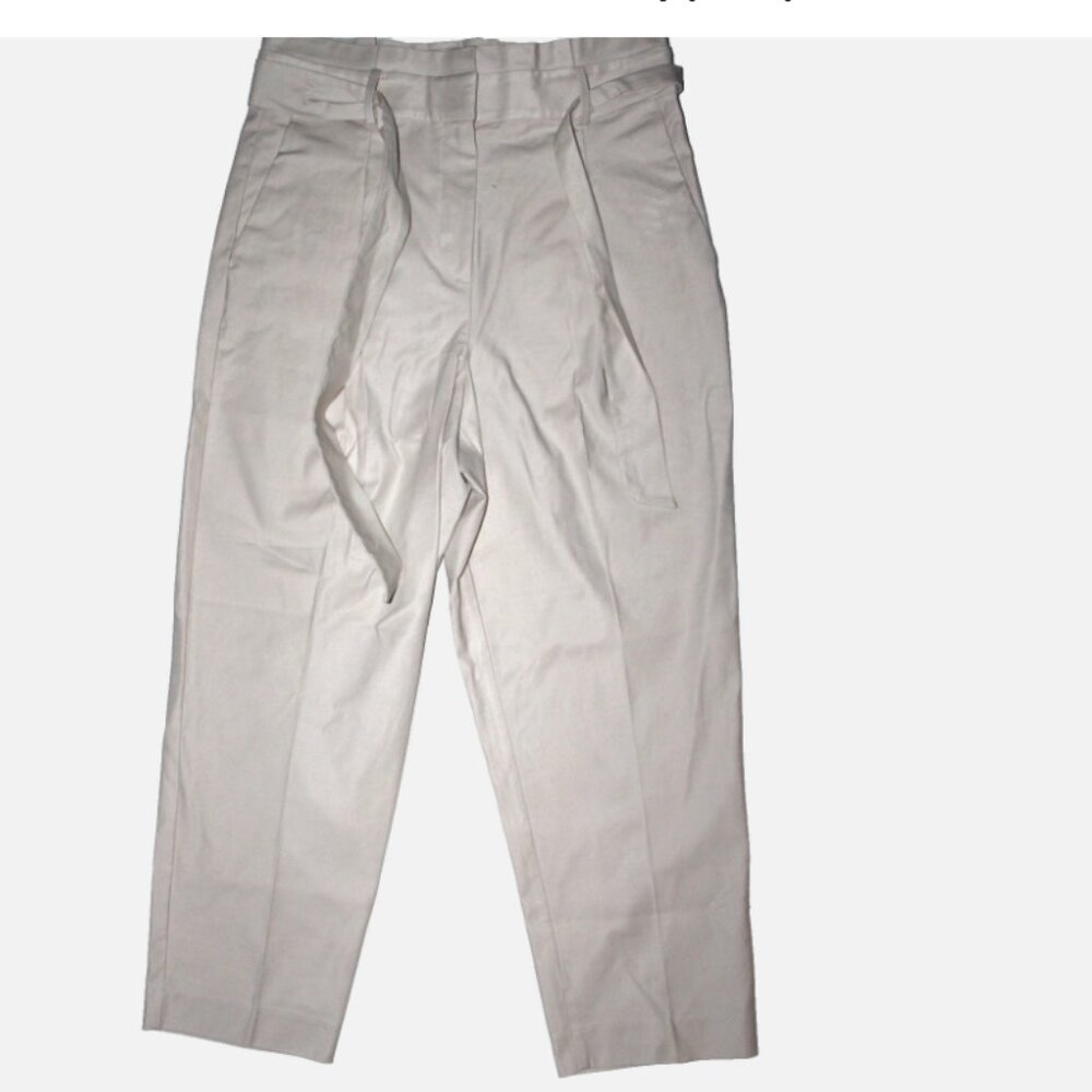 Ann Taylor New With Tags Wide Leg Pleated Trousers Size 8 White High Rise